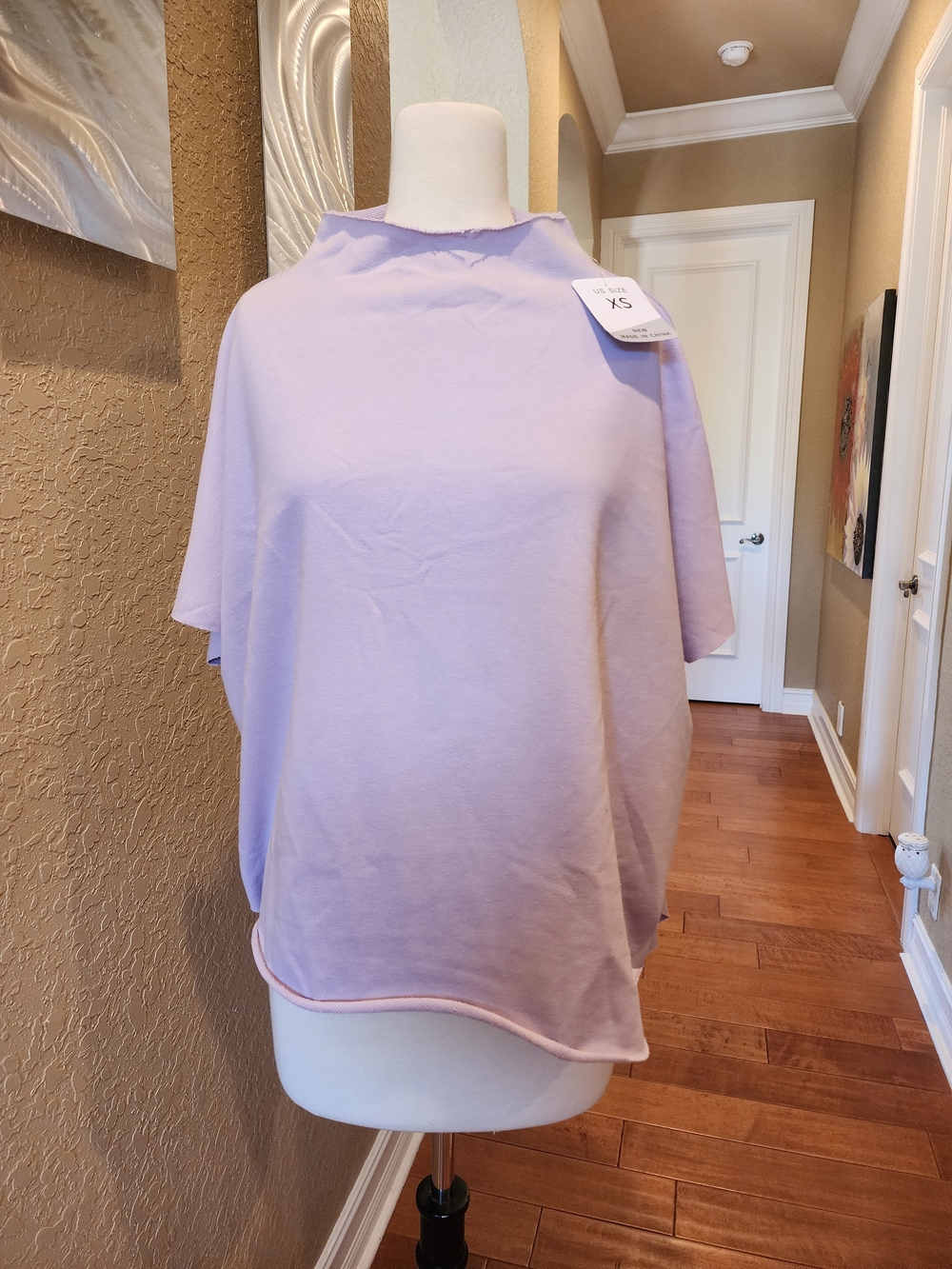 Relaxed Short-Sleeve Crewneck Top in Lavender